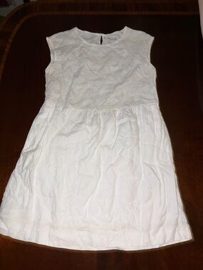Madewell white linen graduation Dress Embroidered s beach light